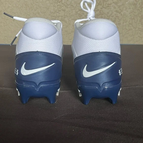 Nike Alpha Menace 4 Pro White Navy Blue Football Cleats FD7037-104 Men's Size 12 - Picture 2 of 5